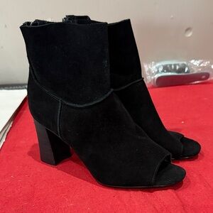 Elegant Black Women's Ankle Boots with peep toe